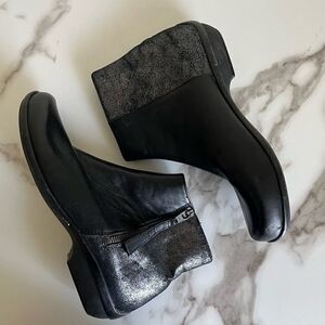 Dansko Women Size 36 Black Otis Nappa Metallic Leather Chelsea Ankle Boots